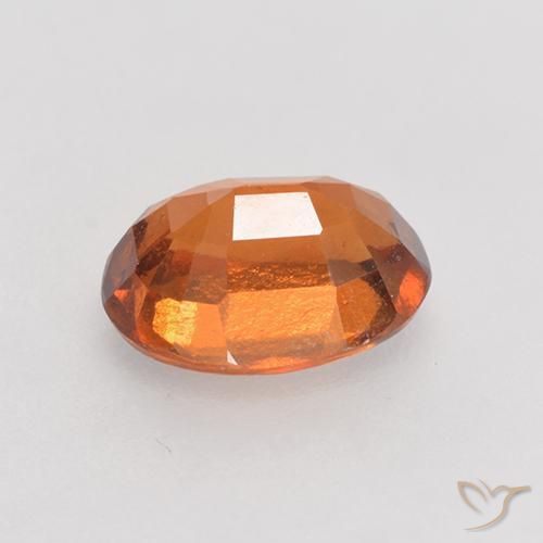 Hessonite Garnet Gemstone in 7.7 x 5.7 mm Size for Sale, Hessonite Garnet Stone in Medium-Dark Orange Color
