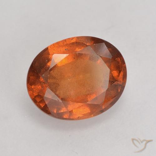 2.73 ct Orange Hessonite Garnet Stone, Natural Hessonite Garnet in Oval Facet Shape for Sale