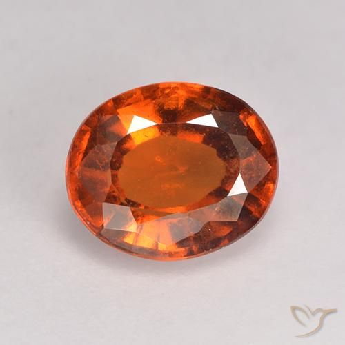 1.71ct Natural Reddish Orange Hessonite Garnet, Oval, VS-SI