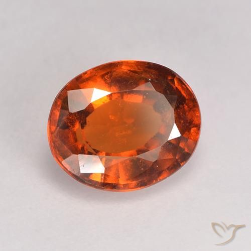 1.71 ct Orange Hessonite Garnet Stone, Natural Hessonite Garnet in Oval Facet Shape for Sale