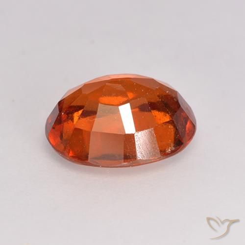 Hessonite Garnet Gemstone in 8 x 6.7 mm Size for Sale, Hessonite Garnet Stone in Reddish Orange Color