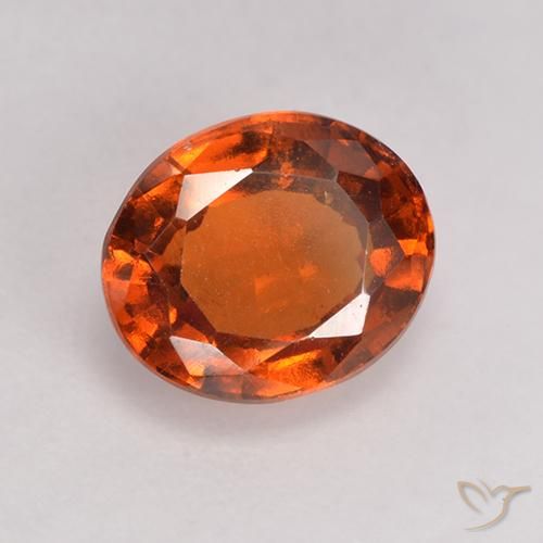 1.94 ct Orange Hessonite Garnet Stone, Natural Hessonite Garnet in Oval Facet Shape for Sale