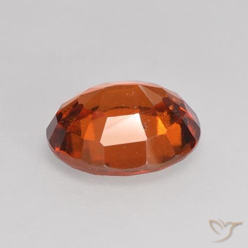 Hessonite Garnet Gemstone in 8.2 x 6.8 mm Size for Sale, Hessonite Garnet Stone in Reddish Orange Color