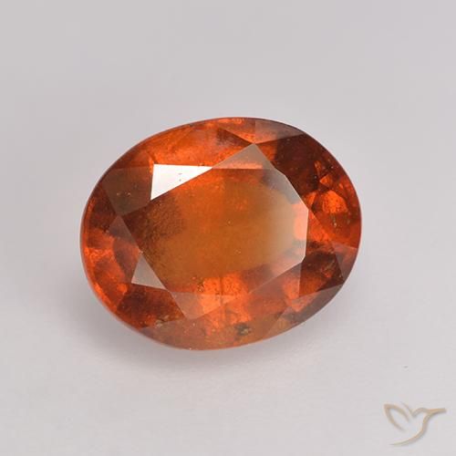 Reddish Orange Hessonite Garnet Gem - 3.1ct Oval Facet (ID: 529151)