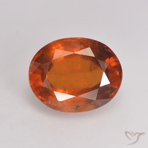 3.06 ct Orange Hessonite Garnet Stone, Natural Hessonite Garnet in Oval Facet Shape for Sale