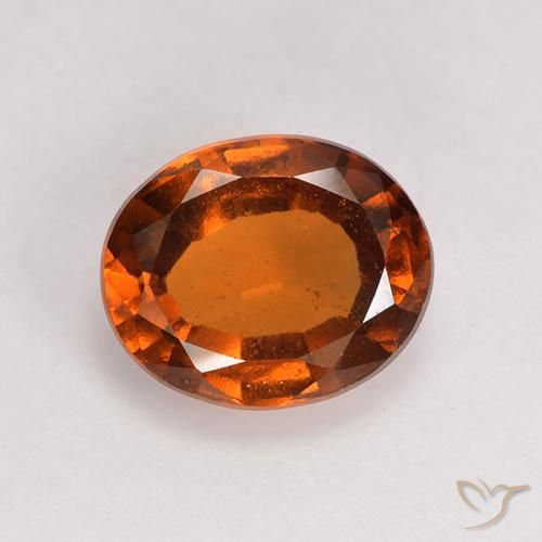 1.64ct Natural Amber Orange Hessonite Garnet, Oval, VS