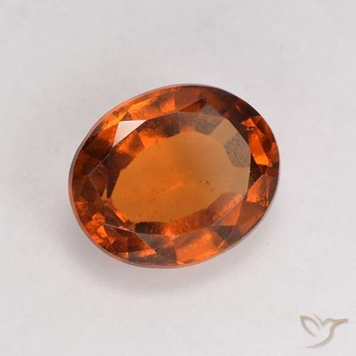 1.64 ct Orange Hessonite Garnet Stone, Natural Hessonite Garnet in Oval Facet Shape for Sale