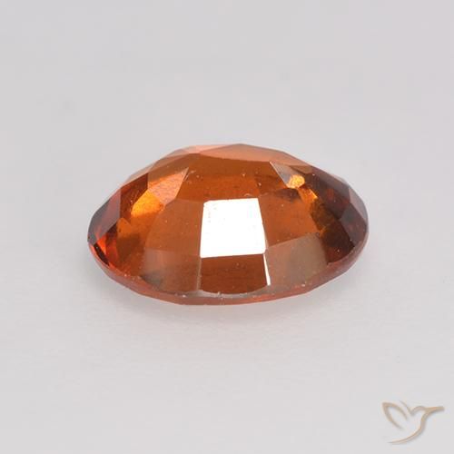 Hessonite Garnet Gemstone in 8 x 6.6 mm Size for Sale, Hessonite Garnet Stone in Amber Orange Color