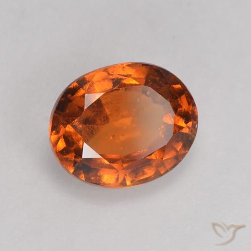 1.69 ct Orange Hessonite Garnet Stone, Natural Hessonite Garnet in Oval Facet Shape for Sale