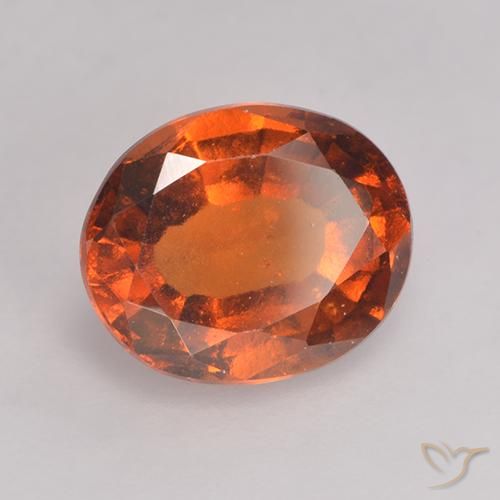 2.15 ct Orange Hessonite Garnet Stone, Natural Hessonite Garnet in Oval Facet Shape for Sale