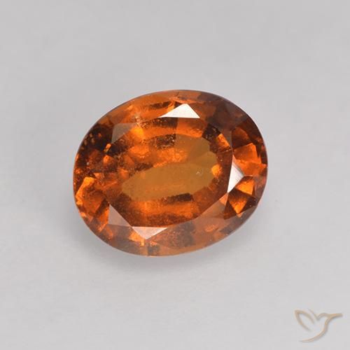1.37ct Natural Deep Orange Hessonite Garnet, Oval, VS