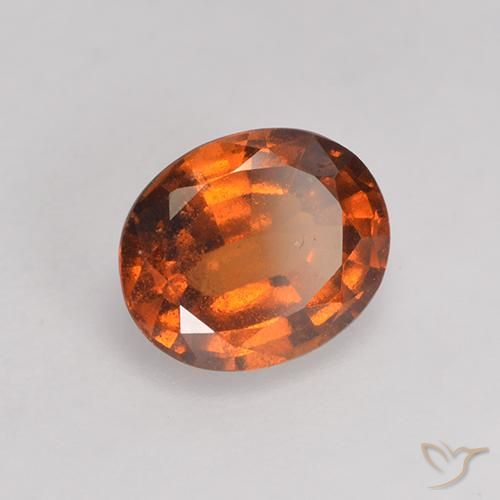 1.37 ct Orange Hessonite Garnet Stone, Natural Hessonite Garnet in Oval Facet Shape for Sale
