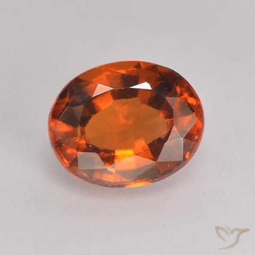 1.66ct Natural Dark Orange Hessonite Garnet, Oval, VS