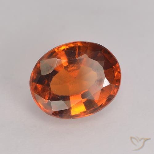 1.66 ct Orange Hessonite Garnet Stone, Natural Hessonite Garnet in Oval Facet Shape for Sale