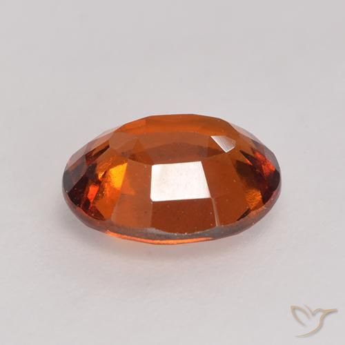 Hessonite Garnet Gemstone in 8.3 x 6.9 mm Size for Sale, Hessonite Garnet Stone in Reddish Orange Color