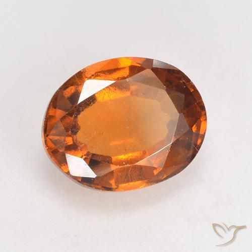 1.89 ct Orange Hessonite Garnet Stone, Natural Hessonite Garnet in Oval Facet Shape for Sale