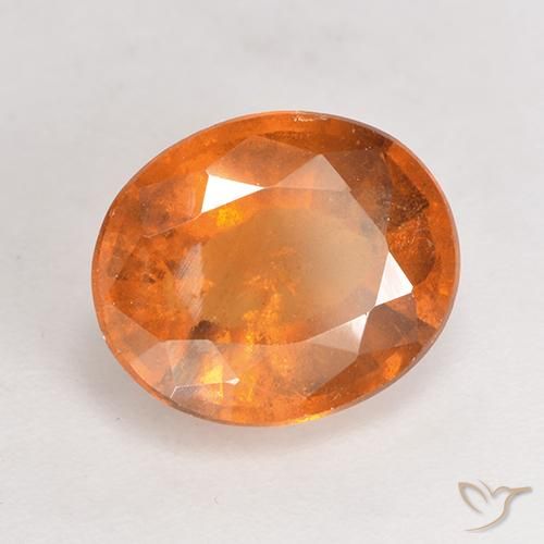 2.90 ct Orange Hessonite Garnet Stone, Natural Hessonite Garnet in Oval Facet Shape for Sale