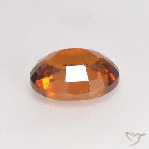 Hessonite Garnet Gemstone in 7.5 x 6 mm Size for Sale, Hessonite Garnet Stone in Medium-Dark Orange Color