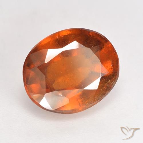 3.19 ct Orange Hessonite Garnet Stone, Natural Hessonite Garnet in Oval Facet Shape for Sale