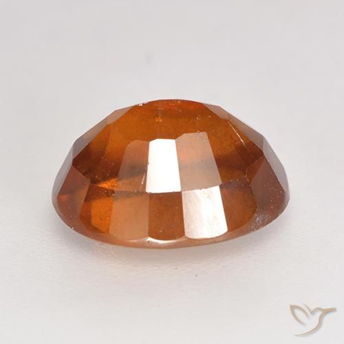 Hessonite Garnet Gemstone in 9.6 x 8 mm Size for Sale, Hessonite Garnet Stone in Deep Orange Color