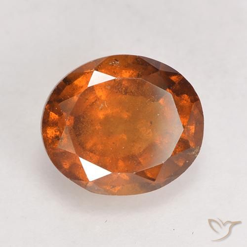2.24 ct Orange Hessonite Garnet Stone, Natural Hessonite Garnet in Oval Facet Shape for Sale