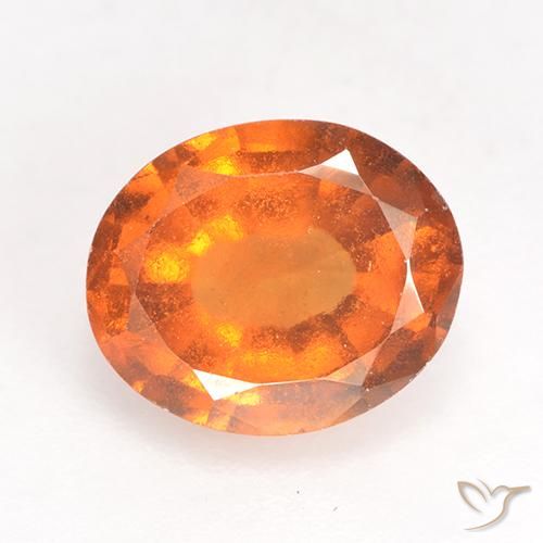 2.35ct Natural Medium Orange Hessonite Garnet, Oval, SI