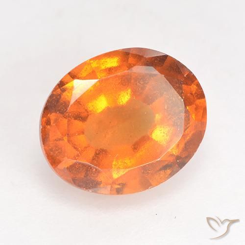 2.35 ct Orange Hessonite Garnet Stone, Natural Hessonite Garnet in Oval Facet Shape for Sale