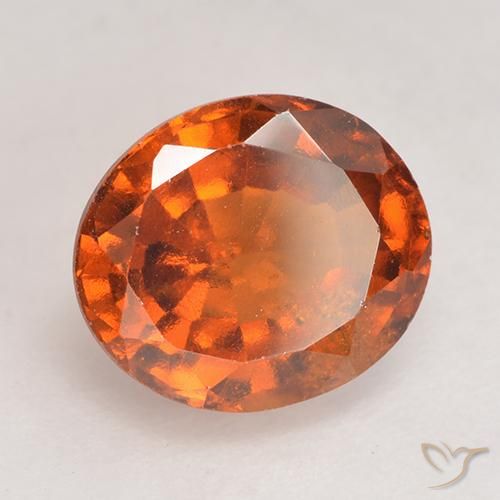 2.82 ct Orange Hessonite Garnet Stone, Natural Hessonite Garnet in Oval Facet Shape for Sale