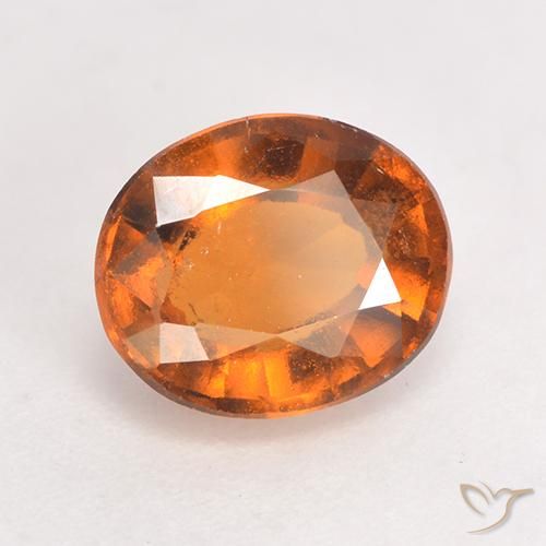 1.96 ct Orange Hessonite Garnet Stone, Natural Hessonite Garnet in Oval Facet Shape for Sale
