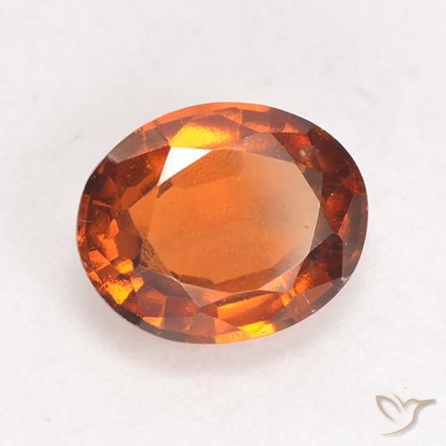 2.01 ct Orange Hessonite Garnet Stone, Natural Hessonite Garnet in Oval Facet Shape for Sale