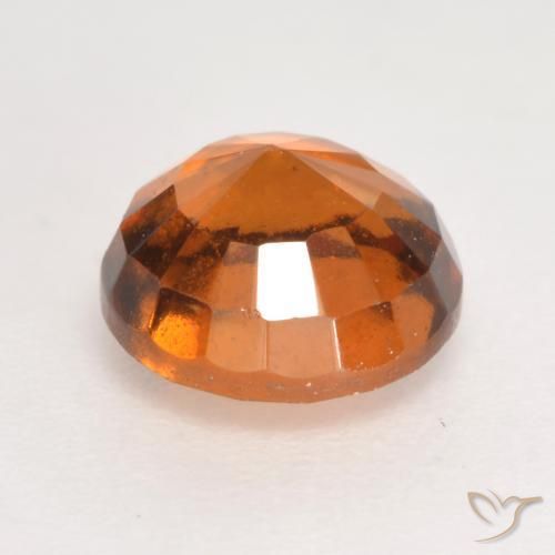 Hessonite Garnet Gemstone in 6.5 mm (calibrated) Size for Sale, Hessonite Garnet Stone in Medium-Dark Orange Color
