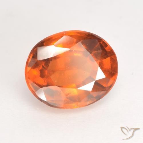 1.76 ct Orange Hessonite Garnet Stone, Natural Hessonite Garnet in Oval Facet Shape for Sale