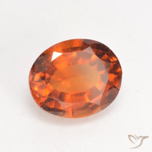 2.05 ct Orange Hessonite Garnet Stone, Natural Hessonite Garnet in Oval Facet Shape for Sale