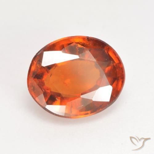 2.89 ct Orange Hessonite Garnet Stone, Natural Hessonite Garnet in Oval Facet Shape for Sale