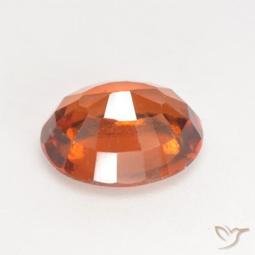 Hessonite Garnet Gemstone in 9.6 x 7.9 mm Size for Sale, Hessonite Garnet Stone in Deep Orange Color