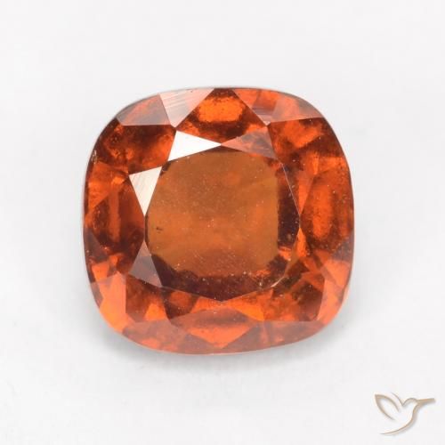 2.08ct Natural Amber Orange Hessonite Garnet, Cushion, VS