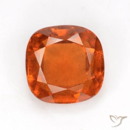 2.02ct Natural Deep Orange Hessonite Garnet, Cushion, VS