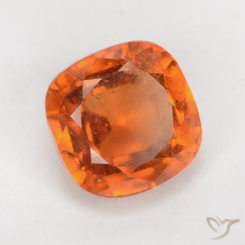 2.25 ct Orange Hessonite Garnet Stone, Natural Hessonite Garnet in Cushion-Cut Shape for Sale