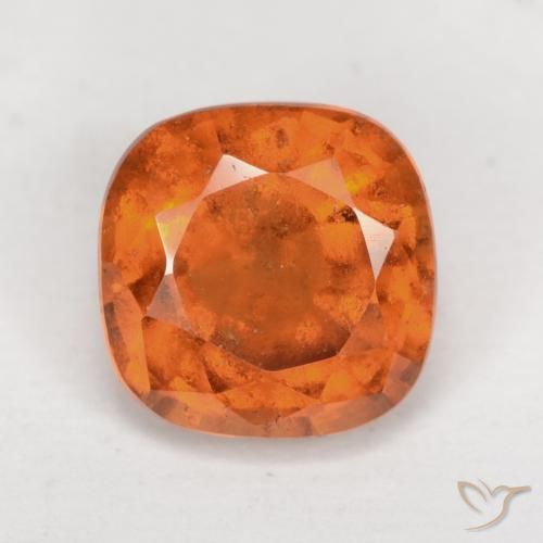 2.16ct Natural Medium Orange Hessonite Garnet, Cushion, VS-SI