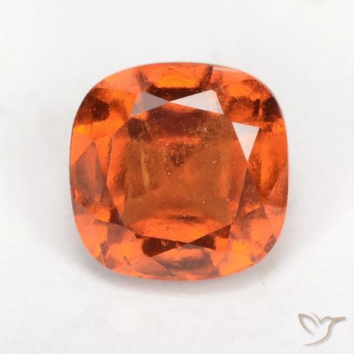 2.21ct Natural Medium Orange Hessonite Garnet, Cushion, VS-SI