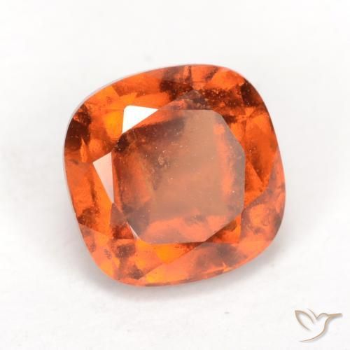 2.21 ct Orange Hessonite Garnet Stone, Natural Hessonite Garnet in Cushion-Cut Shape for Sale