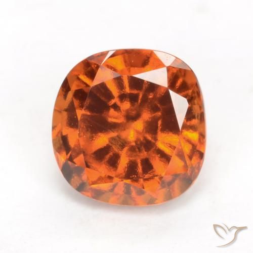 2.06ct Natural Medium Orange Hessonite Garnet, Cushion, VVS-VS