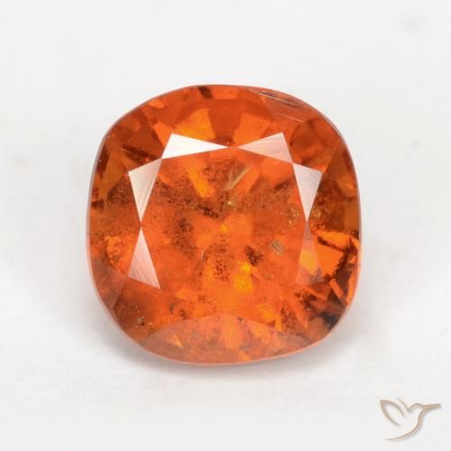 2.15ct Natural Medium Orange Hessonite Garnet, Cushion, VS-SI