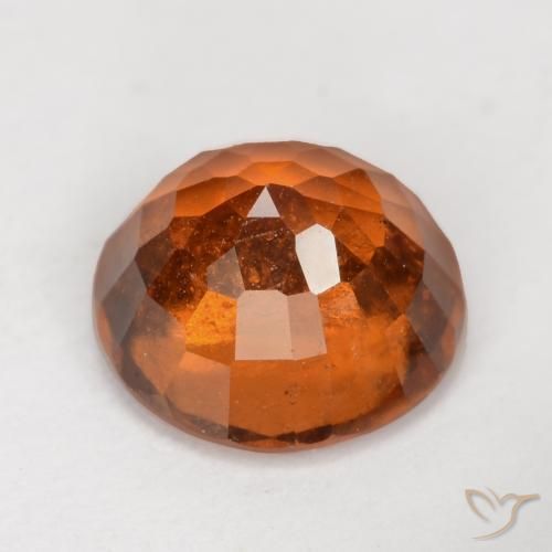 Hessonite Garnet Gemstone in 7.5 mm (calibrated) Size for Sale, Hessonite Garnet Stone in Deep Orange Color