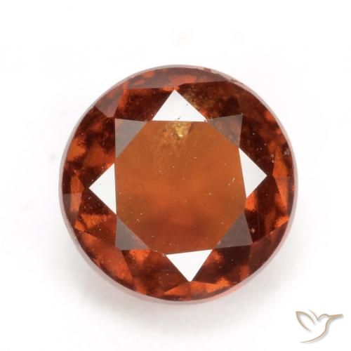 2.47ct Natural Amber Orange Hessonite Garnet, Round, VS-SI