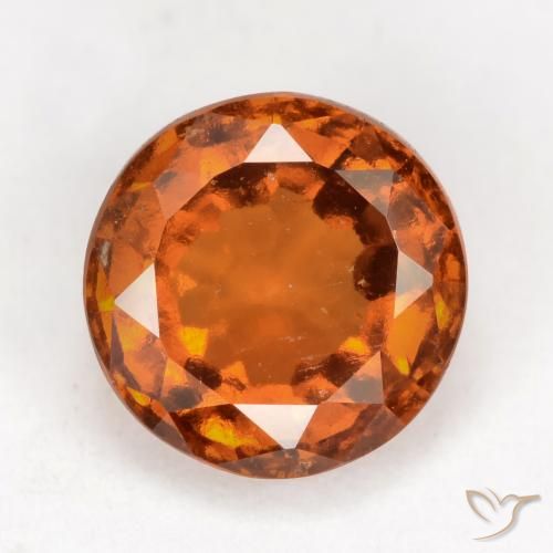 2.32ct Natural Medium-Dark Orange Hessonite Garnet, Round, VS-SI
