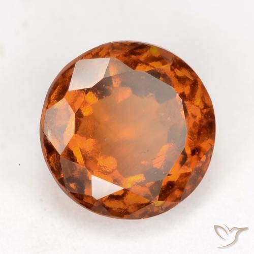 2.32 ct Orange Hessonite Garnet Stone, Natural Hessonite Garnet in Round Facet Shape for Sale