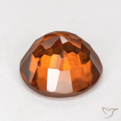 Hessonite Garnet Gemstone in 8 mm (calibrated) Size for Sale, Hessonite Garnet Stone in Medium-Dark Orange Color