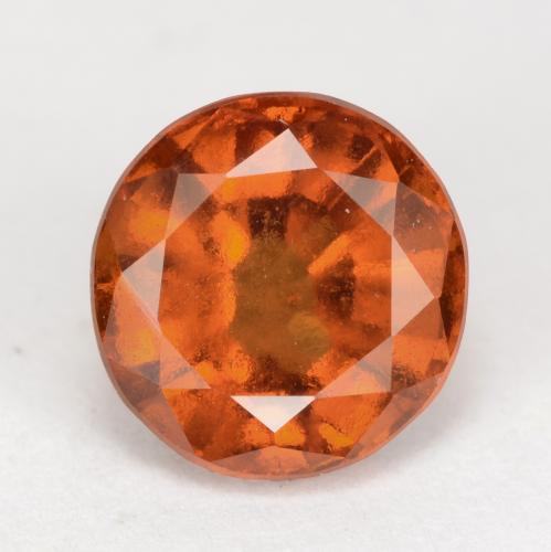 Deep Orange Hessonite Garnet Gem - 2.6ct Round Facet (ID: 539311)