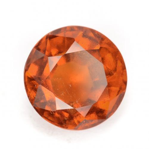 2.44 ct Orange Hessonite Garnet Stone, Natural Hessonite Garnet in Round Facet Shape for Sale